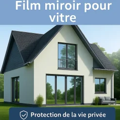 Film adhésif miroir privatif pour fenêtre au mètre - Anti-Regard Anti-UV Anti-Chaleur - 60cmx3m-Ambiance Sticker Sale
