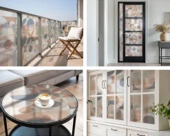 Wallfluent Film décoratif pour vitre 100x146 cm de protection d'intimité Mosaïque Abstraite 1 rol.