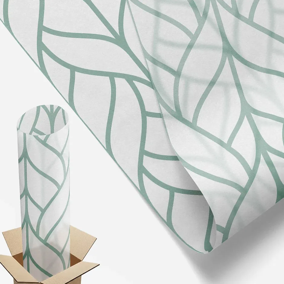 Film décoratif pour vitre 200x100 cm Protège efficacement l'intimité Symétrie Des Plantes 1 rol.-Wallfluent Online