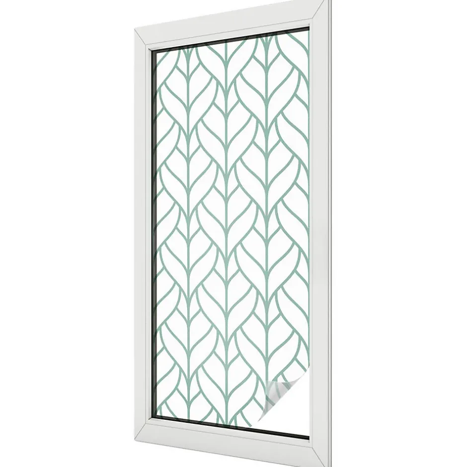 Film décoratif pour vitre 50x116 cm Protège efficacement l'intimité Symétrie Des Plantes 1 rol.-Wallfluent Sale
