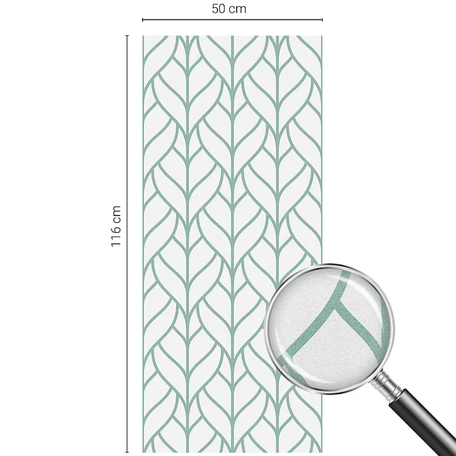 Film décoratif pour vitre 50x116 cm Protège efficacement l'intimité Symétrie Des Plantes 1 rol.-Wallfluent Sale