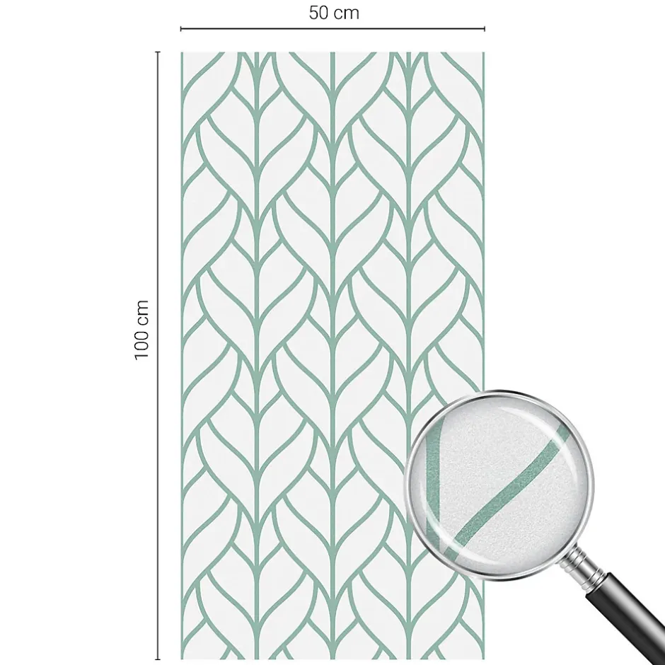 Film décoratif pour vitre 50x100 cm Protège efficacement l'intimité Symétrie Des Plantes 1 rol.-Wallfluent Clearance