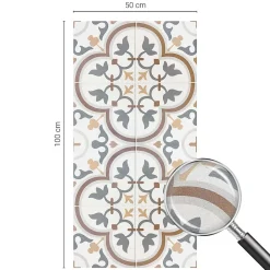 Film Ddépoli Autoadhésif 50x100 cm d'Intimité pour Fenêtre Rayures Ornements Carrelés 1 rol.-Wallfluent Hot