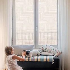 Wallfluent Film Ddépoli Autoadhésif 50x116 cm Protège efficacement l'intimité Motif Géométrique 1 rol.