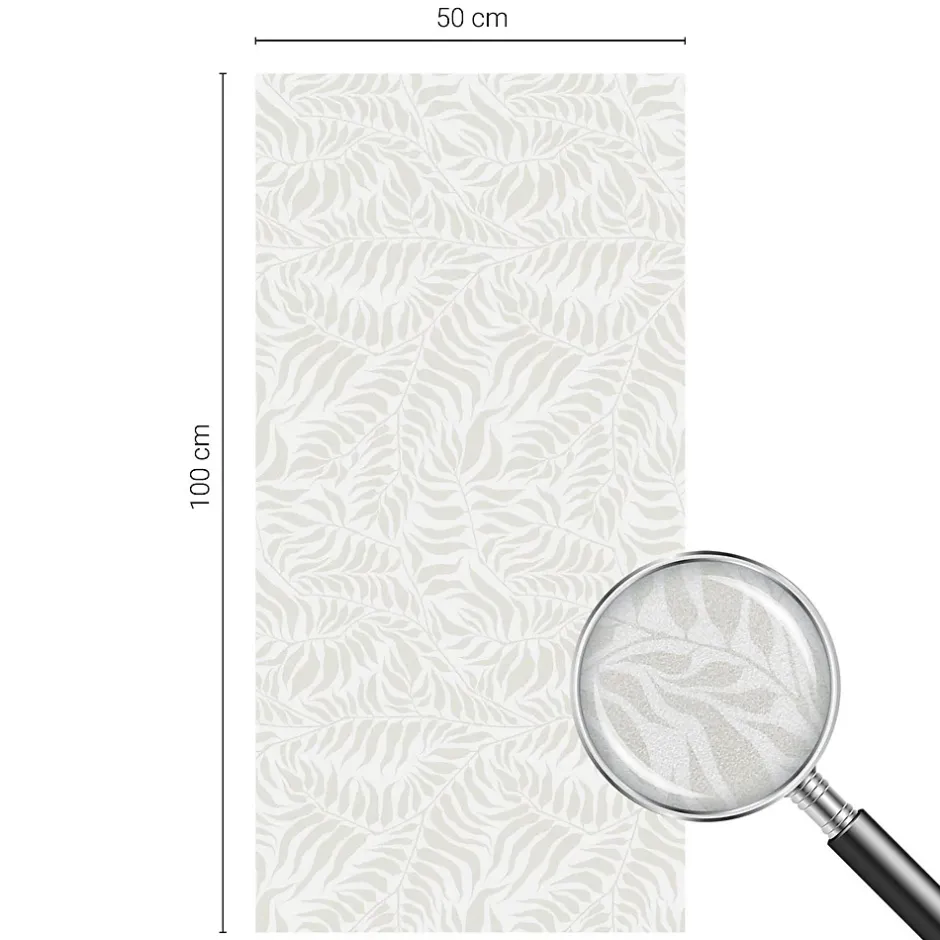 Wallfluent Film Ddépoli Autoadhésif 50x100 cm de protection d'intimité Élégance Feuillue 1 rol.