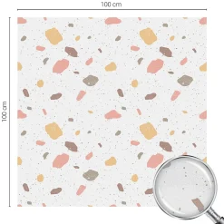 Film Ddépoli Autoadhésif 100x100 cm de protection d'intimité Terrazzo Abstrait 1 rol.-Wallfluent Outlet