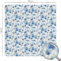 Film dépoli blanc adhésif 100x100 cm décoratif vitrail Fleurs À L'aquarelle 1 rol.-Wallfluent Discount