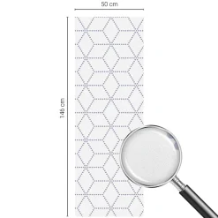 Film dépoli blanc adhésif 50x146 cm d'Intimité pour Fenêtre Rayures Losanges Violets 1 rol.-Wallfluent