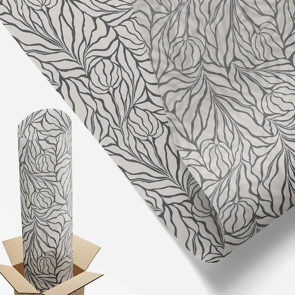 Film dépoli blanc adhésif 200x116 cm décoratif vitrail Feuilles Fleurs 1 rol.-Wallfluent Best