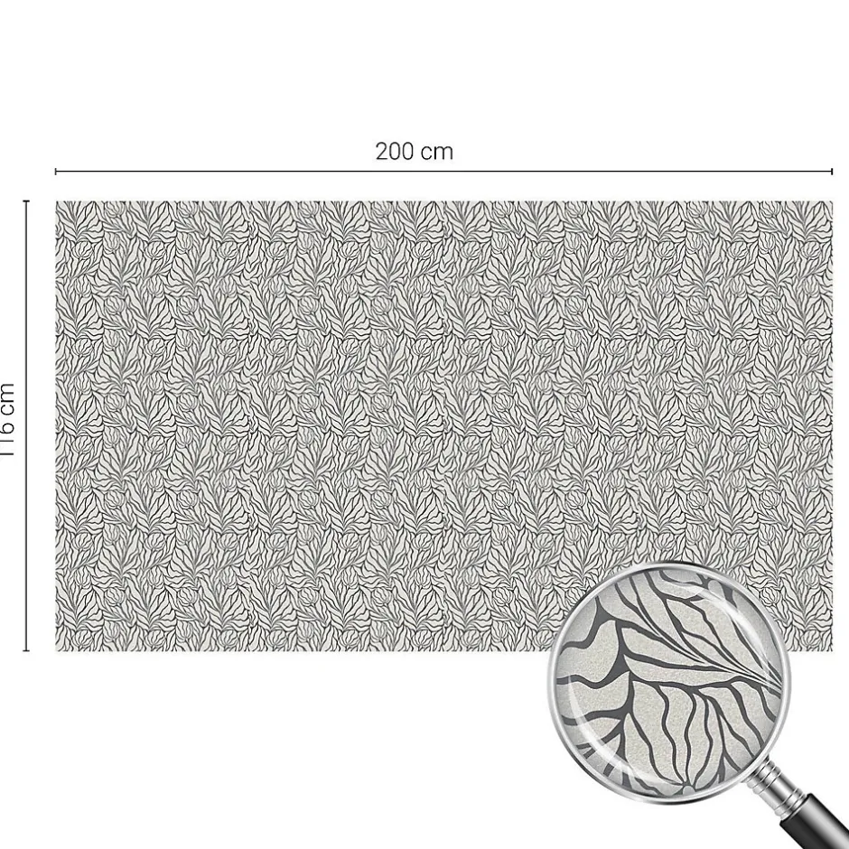 Film dépoli blanc adhésif 200x116 cm décoratif vitrail Feuilles Fleurs 1 rol.-Wallfluent Best