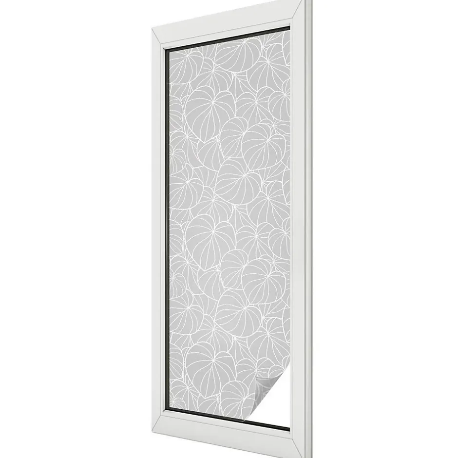 Film dépoli blanc adhésif 50x146 cm décoratif vitrail Élégance Feuillue 1 rol.-Wallfluent