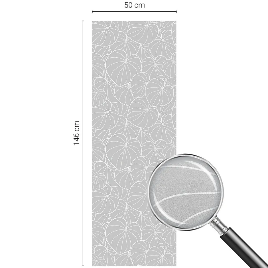 Film dépoli blanc adhésif 50x146 cm décoratif vitrail Élégance Feuillue 1 rol.-Wallfluent