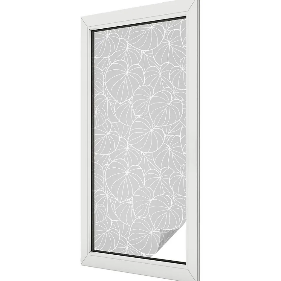 Wallfluent Film dépoli blanc adhésif 50x116 cm décoratif vitrail Élégance Feuillue 1 rol.