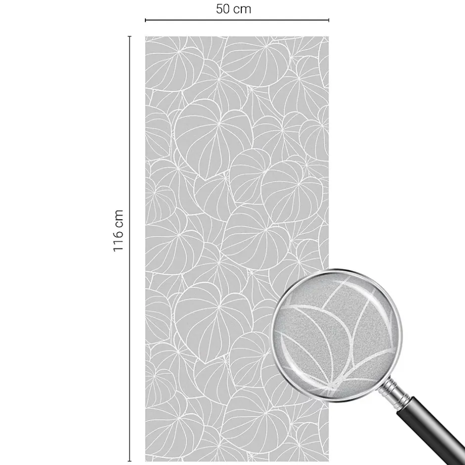 Wallfluent Film dépoli blanc adhésif 50x116 cm décoratif vitrail Élégance Feuillue 1 rol.