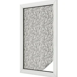 Film dépoli blanc adhésif 50x100 cm décoratif vitrail Feuilles Fleurs 1 rol.-Wallfluent New