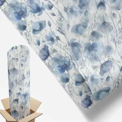 Wallfluent Film dépoli blanc adhésif 200x116 cm décoratif vitrail Fleurs À L'aquarelle 1 rol.