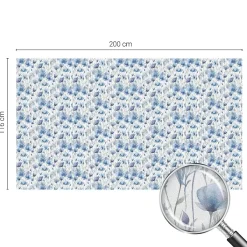 Wallfluent Film dépoli blanc adhésif 200x116 cm décoratif vitrail Fleurs À L'aquarelle 1 rol.