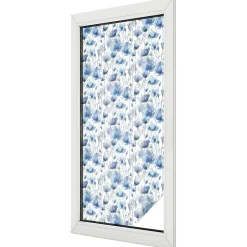 Wallfluent Film dépoli blanc adhésif 50x116 cm décoratif vitrail Fleurs À L'aquarelle 1 rol.
