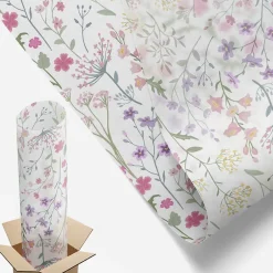 Film dépoli blanc adhésif 50x146 cm d'Intimité pour Fenêtre Rayures Prairie Fleurie 1 rol.-Wallfluent Clearance