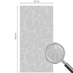 Film dépoli blanc adhésif 50x100 cm décoratif vitrail Élégance Feuillue 1 rol.-Wallfluent Sale