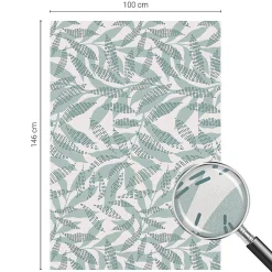 Wallfluent Film dépoli blanc adhésif 100x146 cm de protection d'intimité Feuilles Vertes 1 rol.