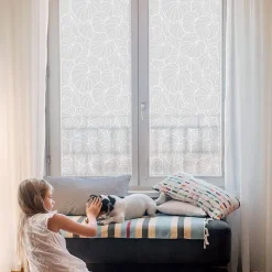 Film dépoli blanc adhésif 200x146 cm décoratif vitrail Élégance Feuillue 1 rol.-Wallfluent New