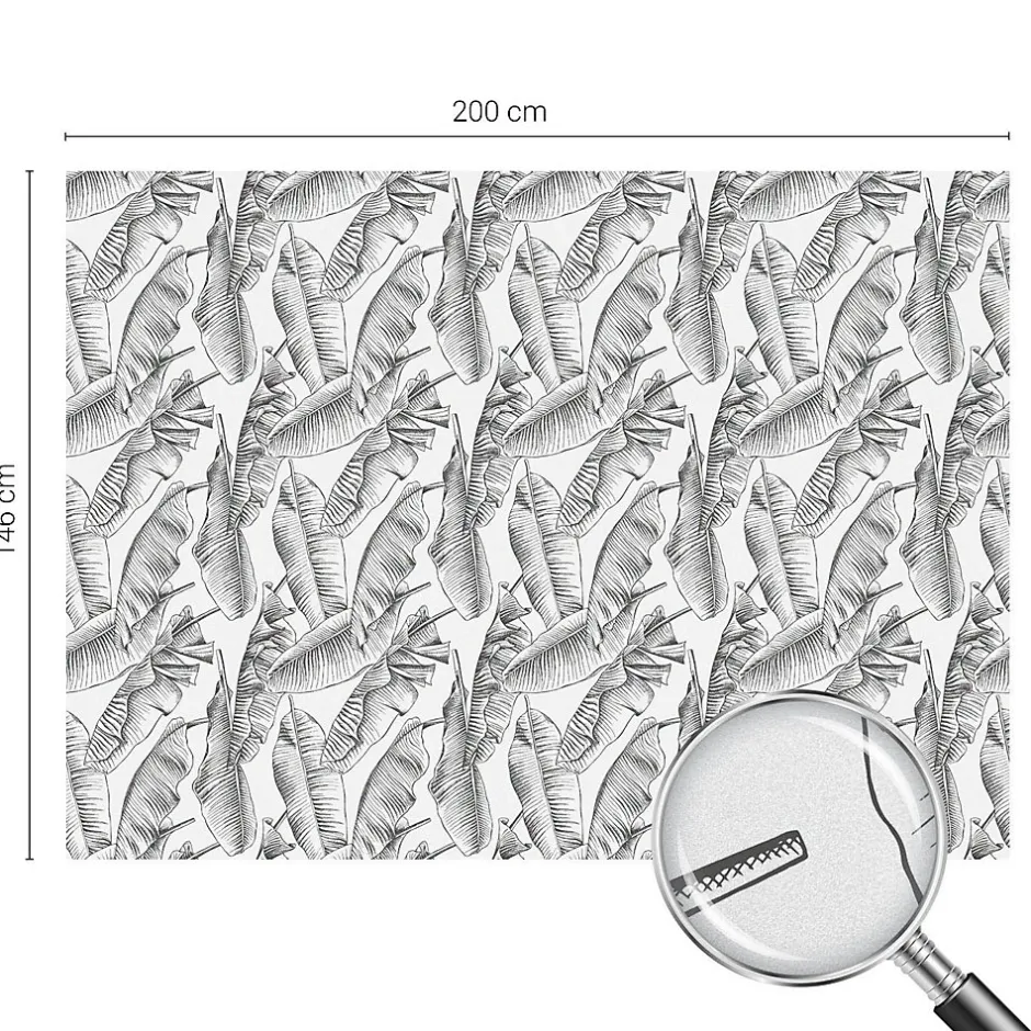 Film dépoli blanc adhésif 200x146 cm Protège efficacement l'intimité Feuilles Tropicales 1 rol.-Wallfluent Best