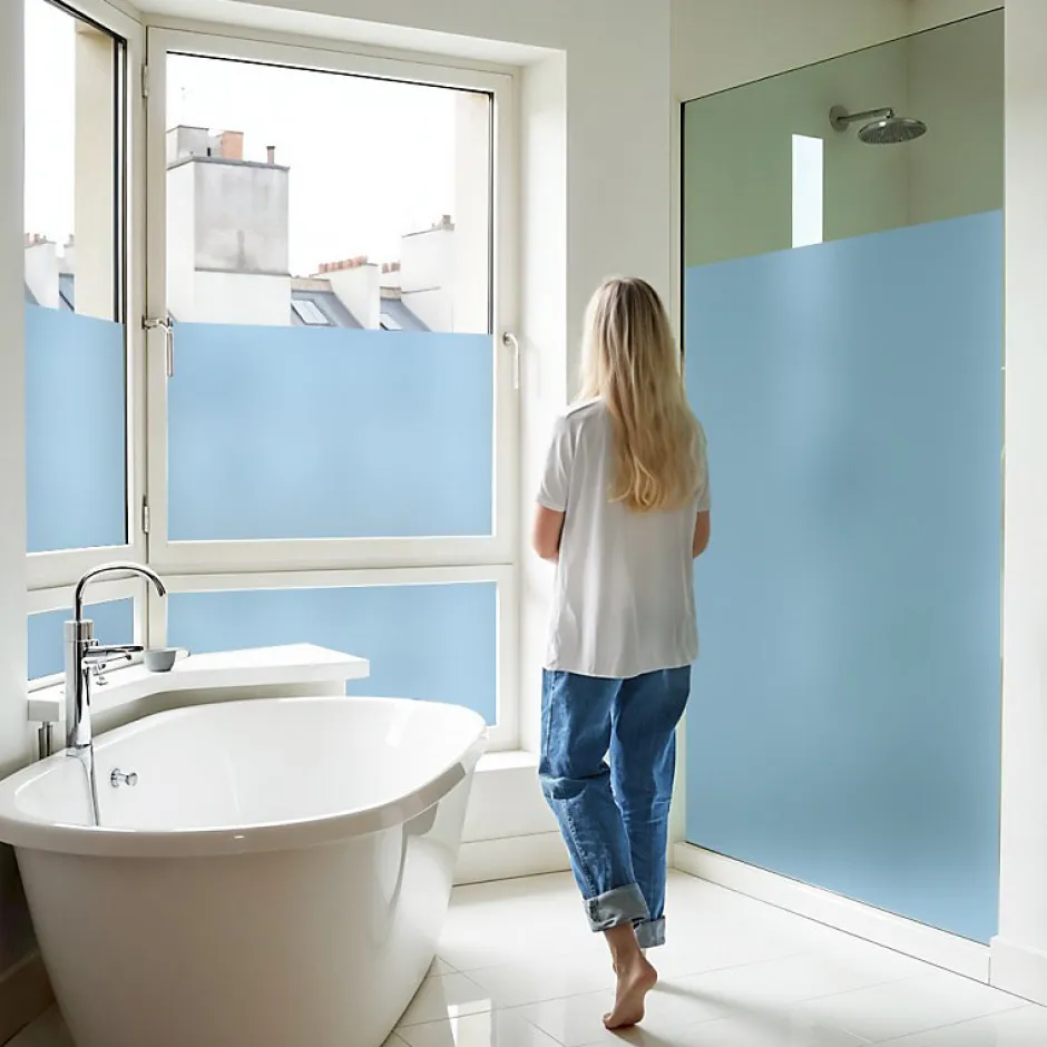 Film dépoli bleu adhésif - 75 cm x 0.5 m - en Rouleau - DIMEXACT- Best