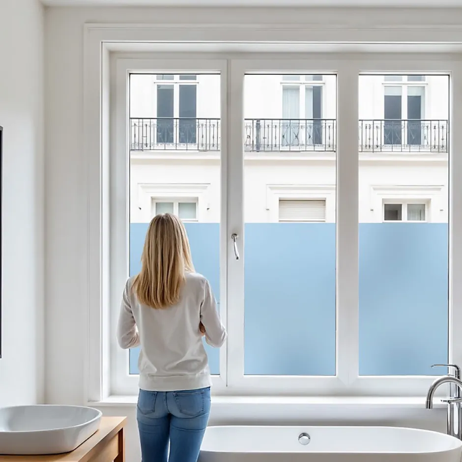 Film dépoli bleu adhésif - 75 cm x 0.5 m - en Rouleau - DIMEXACT- Best