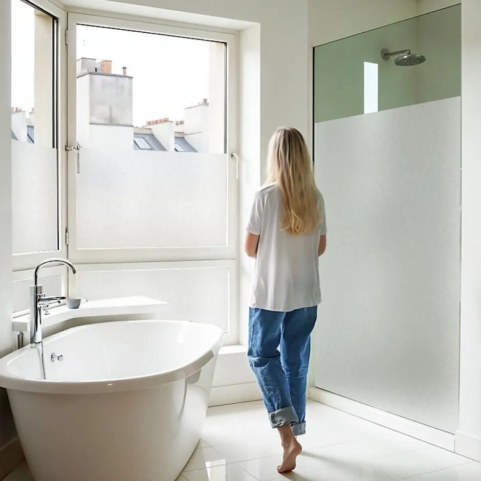 Film dépoli repositionnable blanc - 120 cm x 10 m - en Rouleau - DIMEXACT- New