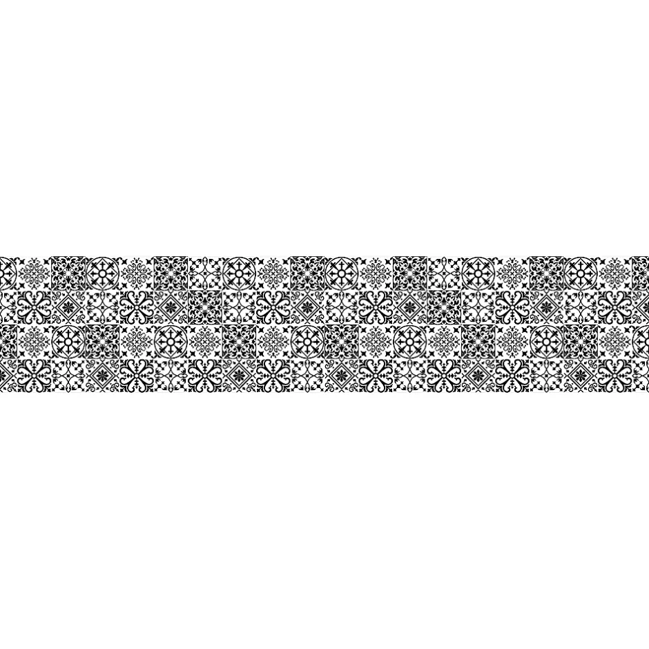 Ambiance Sticker Film Fenêtre Anti Regard Occultant - AZULEJOS NOIR - Stickers pour Vitres & Porte de Douche - 40X200cm