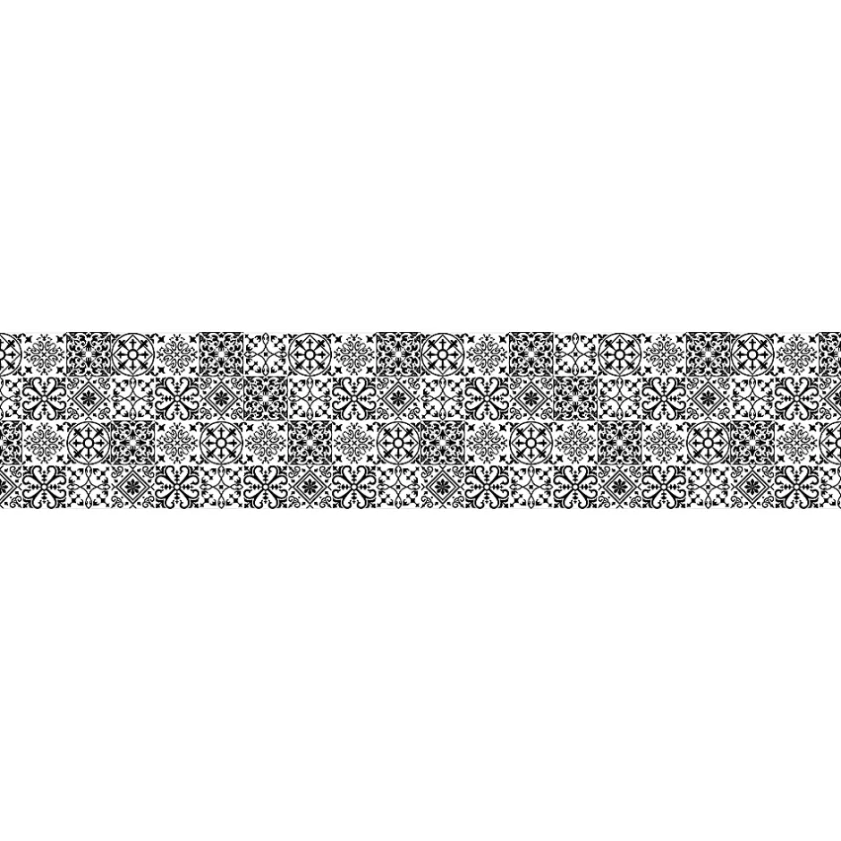 Ambiance Sticker Film Fenêtre Anti Regard Occultant - AZULEJOS NOIR - Stickers pour Vitres & Porte de Douche - 40X200cm