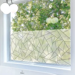 Film Fenêtre Anti Regard Occultant - MOTIF GÉOMÉTRIQUE GRIS - Stickers pour Vitres & Porte de Douche - 40x100cm-Ambiance Sticker Discount