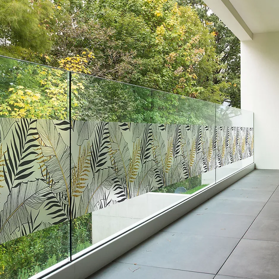 Film Fenêtre Anti Regard Occultant - FEUILLES DE PALMIER CHIC - Stickers pour Vitres & Porte de Douche - 40x200cm-Ambiance Sticker Hot