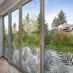 Film Fenêtre Anti Regard Occultant - FEUILLES DE PALMIER CHIC - Stickers pour Vitres & Porte de Douche - 40x200cm-Ambiance Sticker Hot