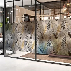 Film Fenêtre Anti Regard Occultant - FEUILLES DE PALMIER CHIC - Stickers pour Vitres & Porte de Douche - 40x200cm-Ambiance Sticker Hot