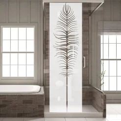 Ambiance Sticker Film Fenêtre Anti Regard Occultant - PLUME - Stickers Autocollant Brise-Vue pour Vitre & Porte de Douche - 120x35cm