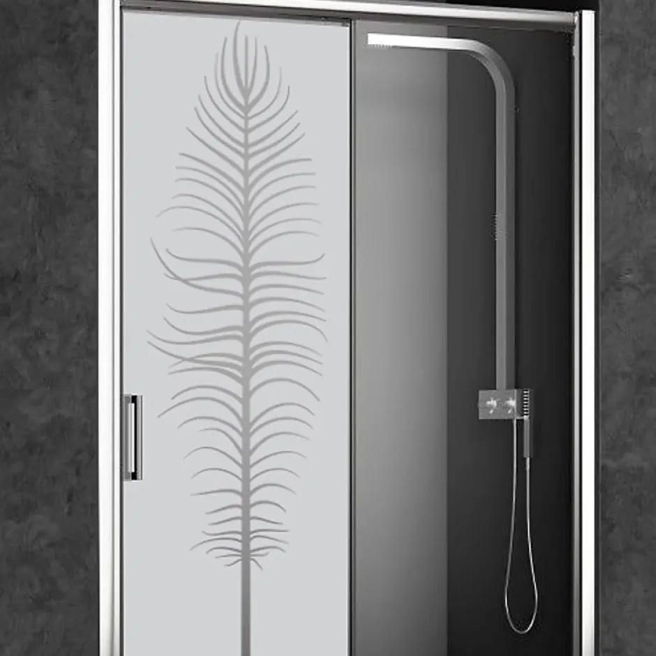 Ambiance Sticker Film Fenêtre Anti Regard Occultant - PLUME - Stickers Autocollant Brise-Vue pour Vitre & Porte de Douche - 120x35cm