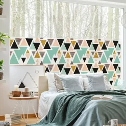 Film Fenêtre Anti Regard Occultant - TRIANGLES SCANDINAVES XL - Stickers pour Vitres & Porte de Douche - 40X200cm-Ambiance Sticker