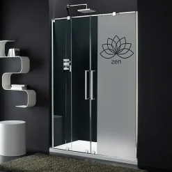 Film Fenêtre Anti Regard Occultant - ZEN FLEUR DE LOTUS - Stickers Autocollant Brise-Vue pour Vitre & Porte de Douche - 150x45cm-Ambiance Sticker Outlet
