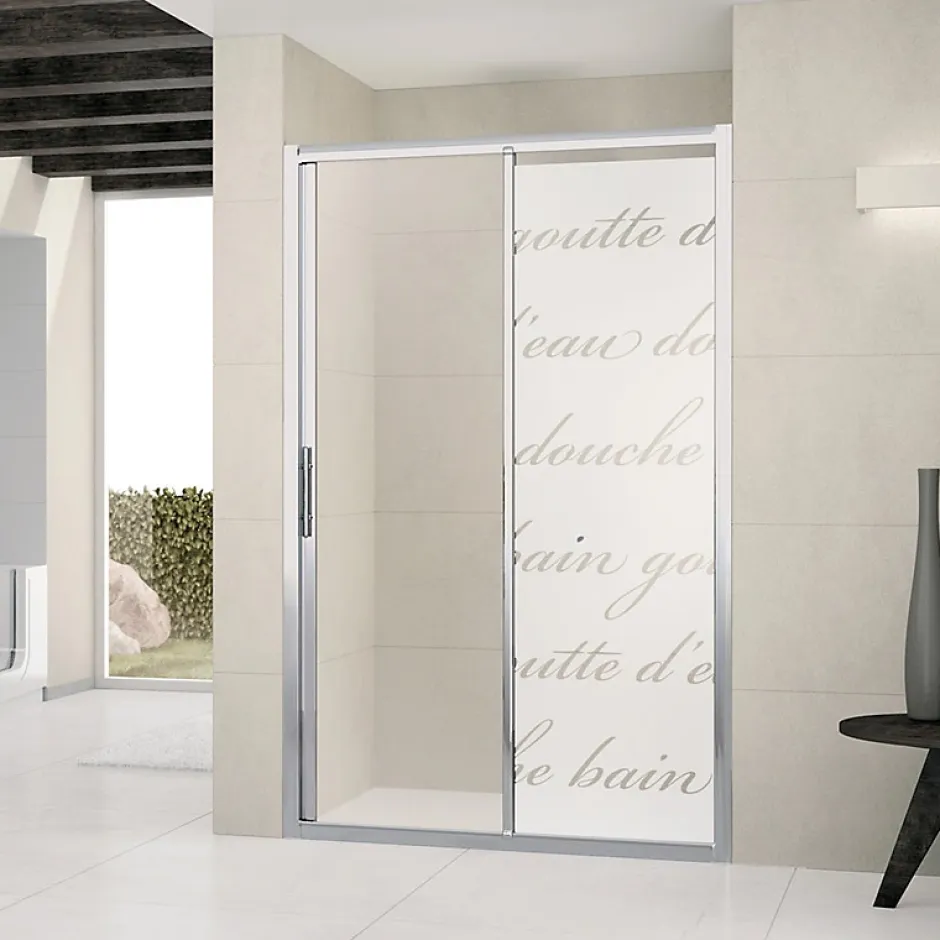 Film Fenêtre Anti Regard Occultant - DOUCHE LITTÉRAIRE - Stickers Autocollant Brise-Vue pour Vitre & Porte de Douche - 185x55cm-Ambiance Sticker Best