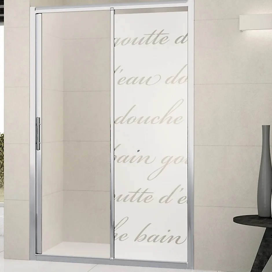Film Fenêtre Anti Regard Occultant - DOUCHE LITTÉRAIRE - Stickers Autocollant Brise-Vue pour Vitre & Porte de Douche - 185x55cm-Ambiance Sticker Best