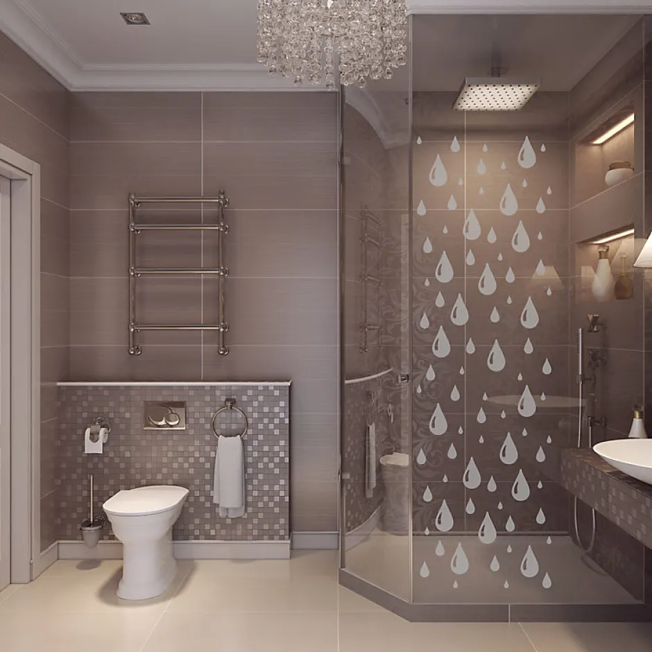 Ambiance Sticker Film Fenêtre Anti Regard Occultant - DOUCE PLUIE - Stickers Autocollant Brise-Vue pour Vitre & Porte de Douche - 150x45cm