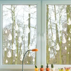 Ambiance Sticker Film Fenêtre Anti Regard Occultant - DOUCE PLUIE - Stickers Autocollant Brise-Vue pour Vitre & Porte de Douche - 150x45cm