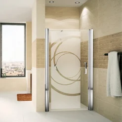 Film Fenêtre Anti Regard Occultant - COURBES DESIGN - Stickers Autocollant Brise-Vue pour Vitre & Porte de Douche - 145x55cm-Ambiance Sticker Hot