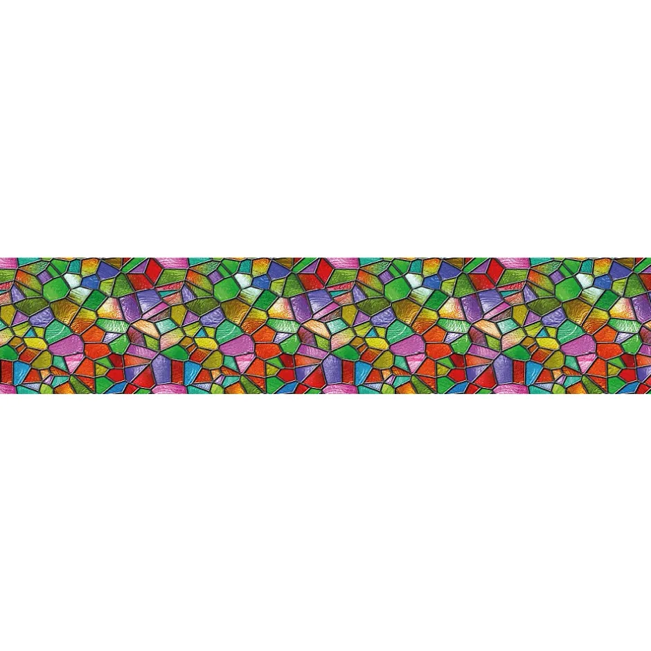 Ambiance Sticker Film Fenêtre Anti Regard Occultant - VITRAIL MULTICOLOR - Stickers pour Vitres & Porte de Douche - 40x200cm