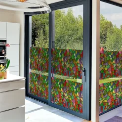 Ambiance Sticker Film Fenêtre Anti Regard Occultant - VITRAIL MULTICOLOR - Stickers pour Vitres & Porte de Douche - 40x200cm