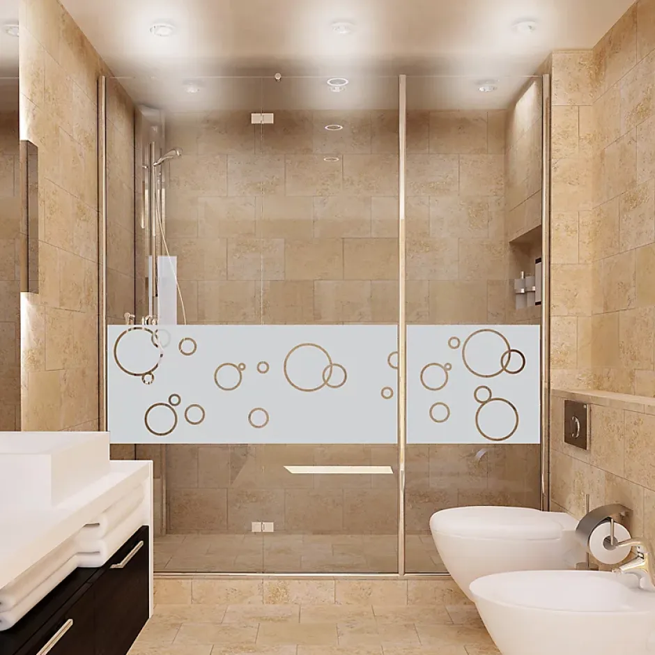 Film Fenêtre Anti Regard Occultant - BULLES DE SAVON - Stickers Autocollant Brise-Vue pour Vitre & Porte de Douche - 55x200cm-Ambiance Sticker New