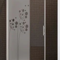 Ambiance Sticker Film Fenêtre Anti Regard Occultant - FLEURS ARTISTIQUES - Stickers Autocollant Brise-Vue pour Vitre & Porte de Douche - 145x55cm
