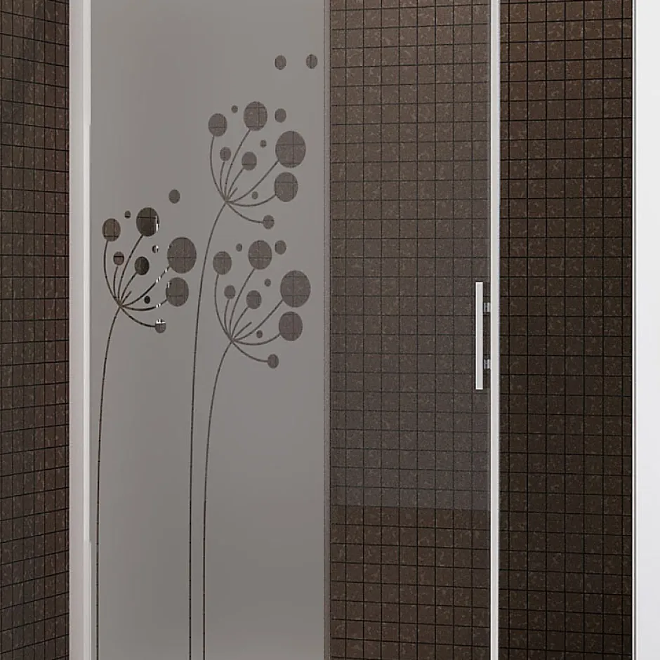 Ambiance Sticker Film Fenêtre Anti Regard Occultant - FLEURS ARTISTIQUES - Stickers Autocollant Brise-Vue pour Vitre & Porte de Douche - 145x55cm